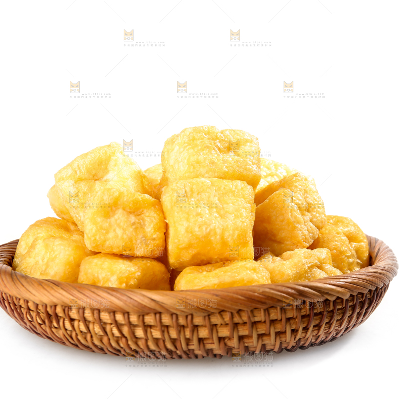白底上的油豆腐