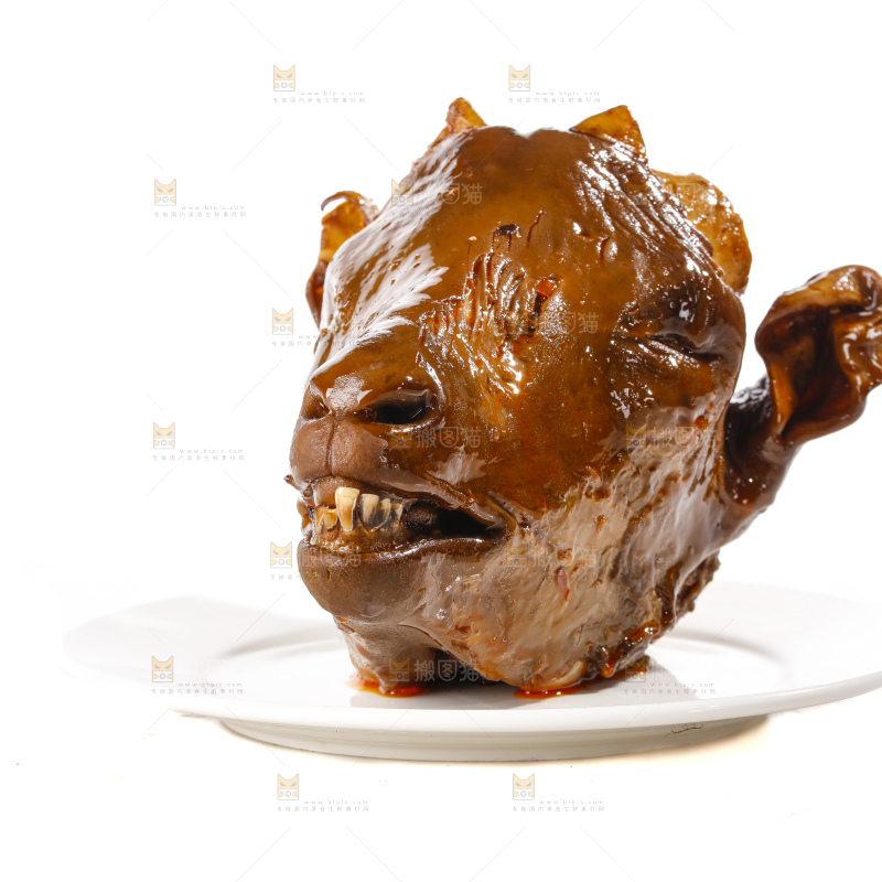 白底上的卤羊头