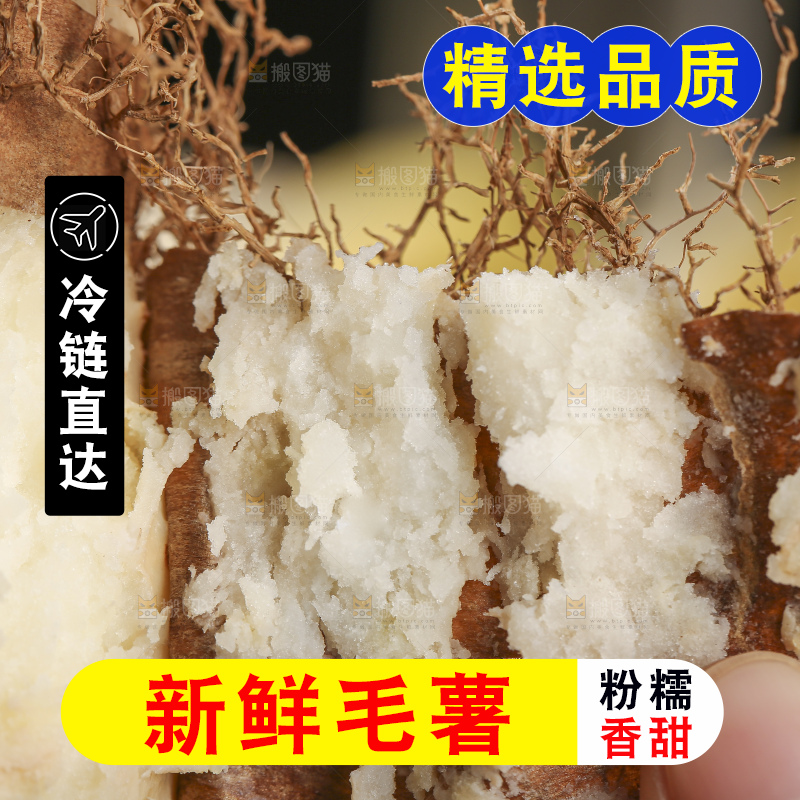 浅底上的新鲜毛薯
