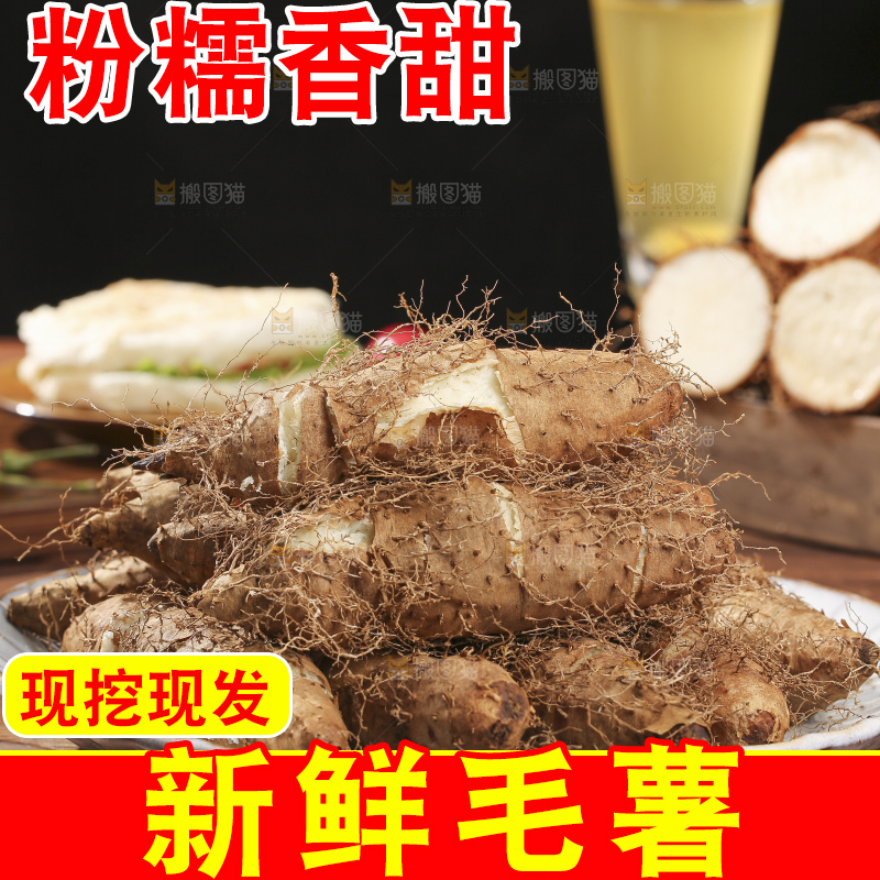 深底上的新鲜毛薯