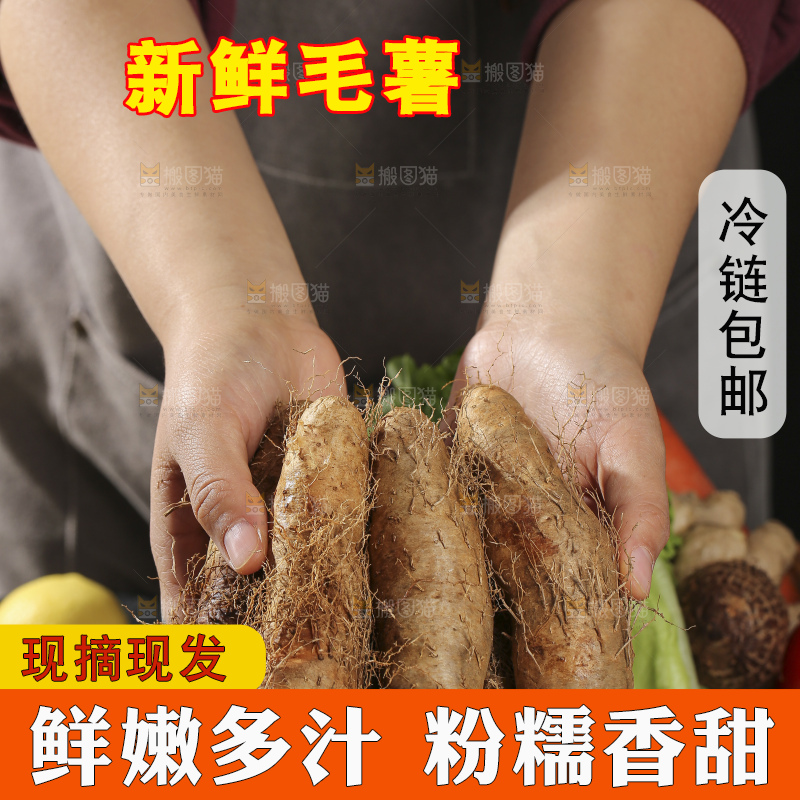 深底上的新鲜毛薯