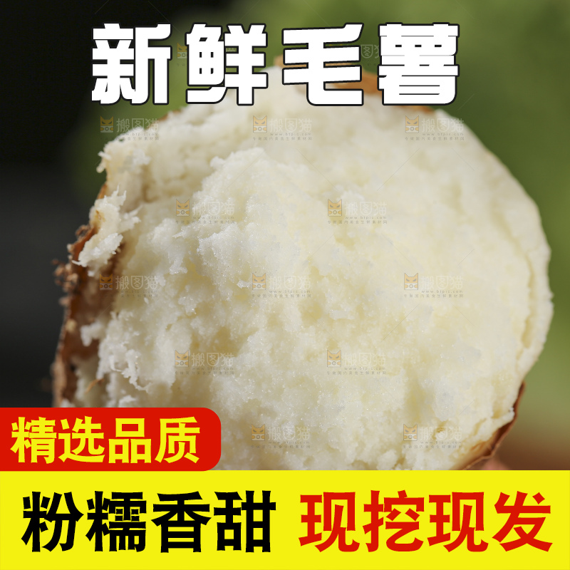 深底上的新鲜毛薯