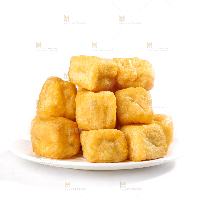 白底上的油豆腐