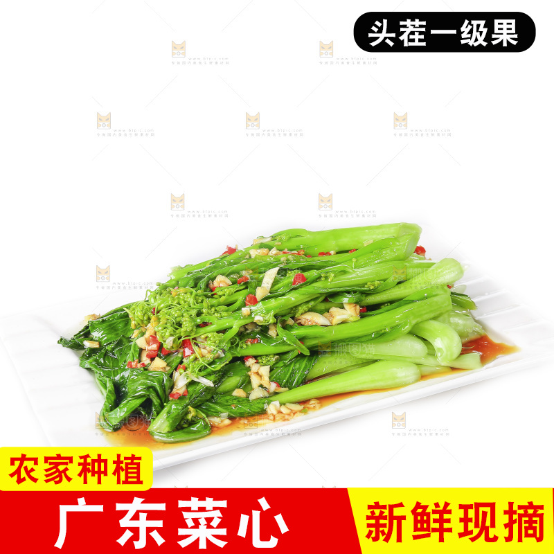 白底上的广东菜心