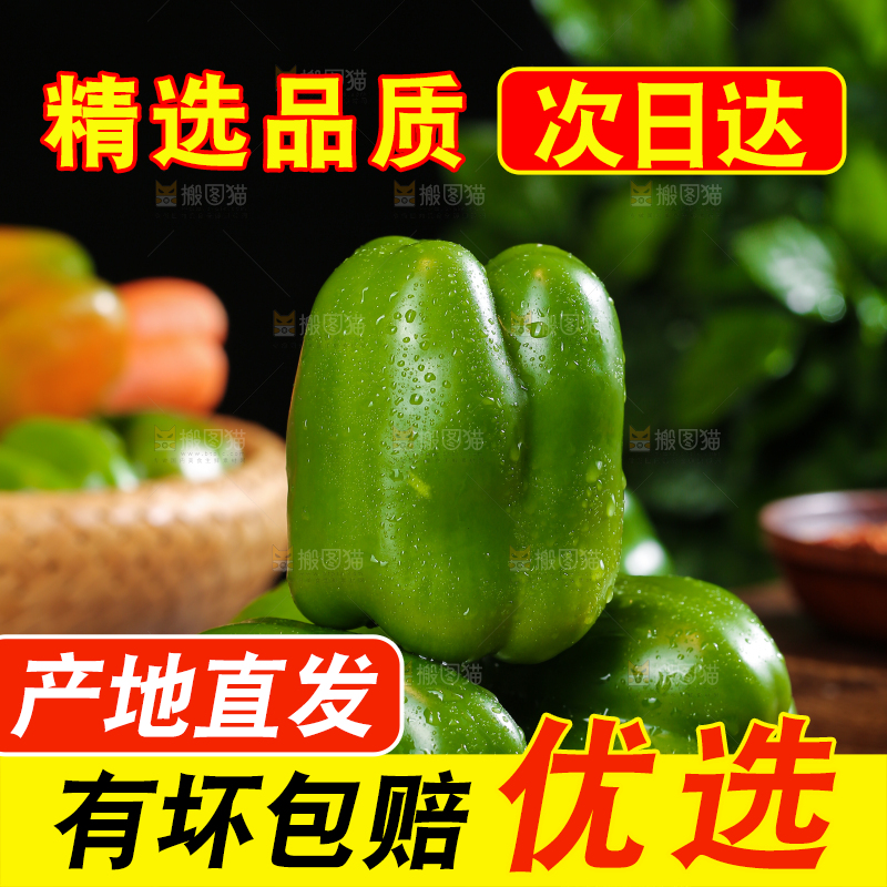 木底上的圆青椒