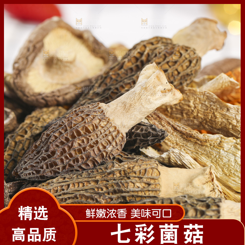 浅底上的七彩菌菇