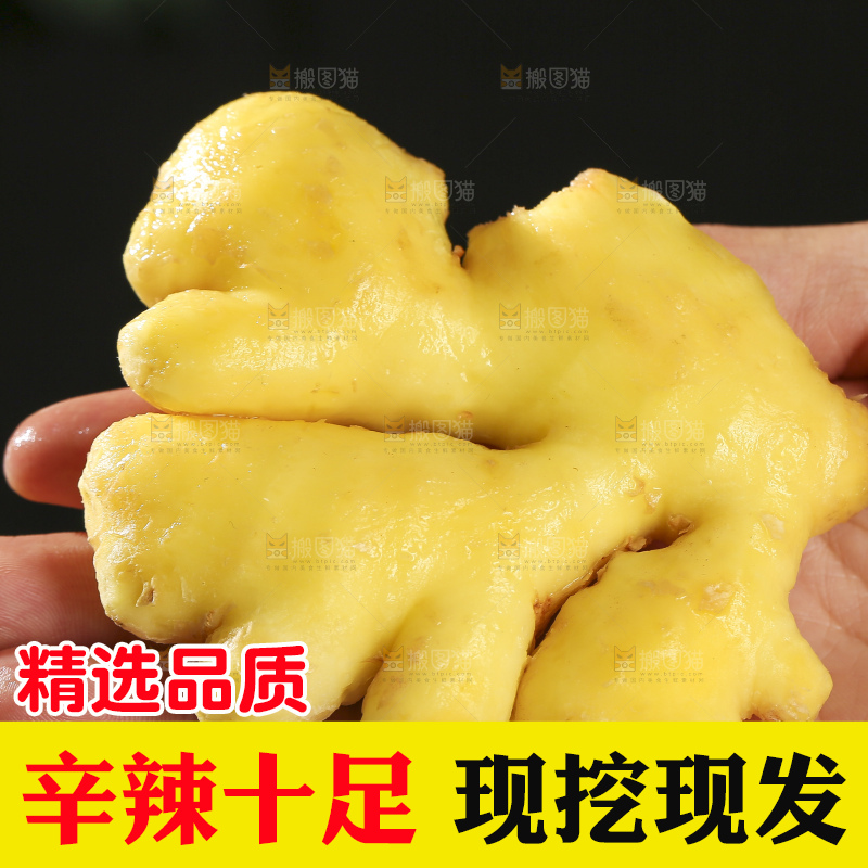深底上的新鲜生姜