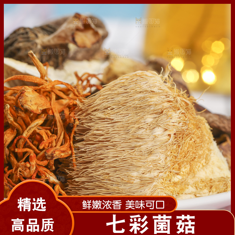 浅底上的七彩菌菇