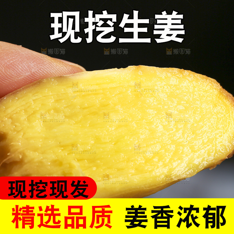 深底上的新鲜生姜