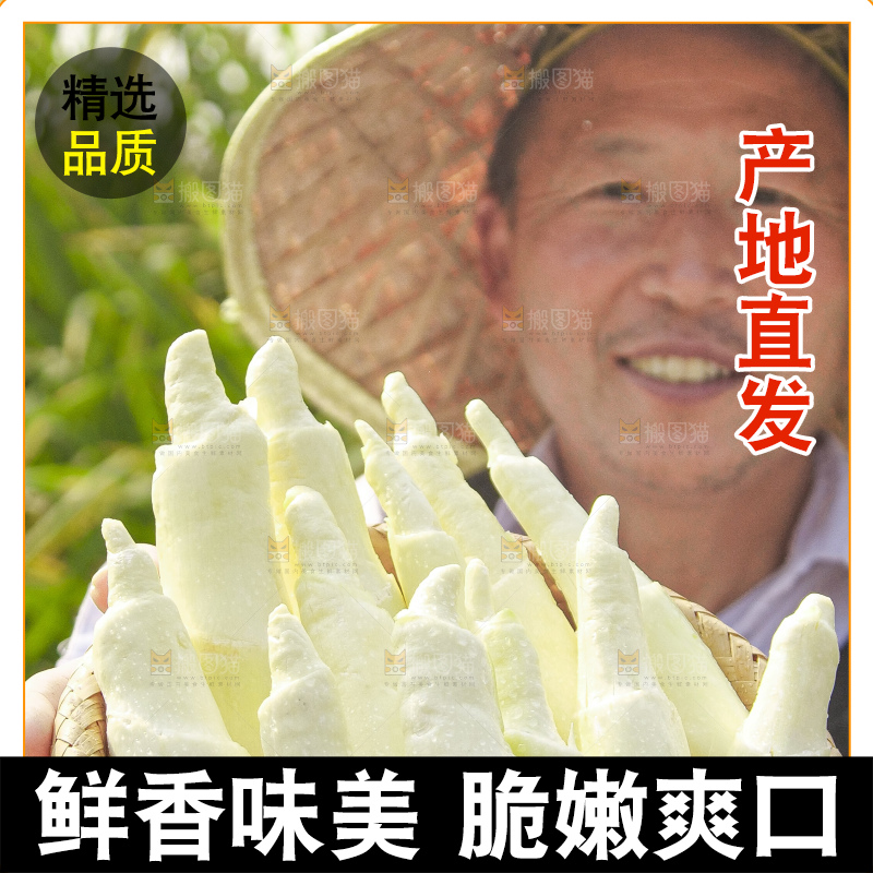 手里拿着新鲜茭白