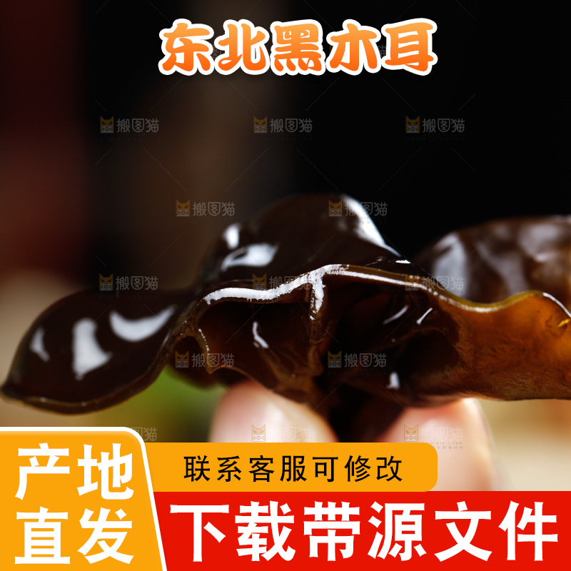 手里拿着黑木耳