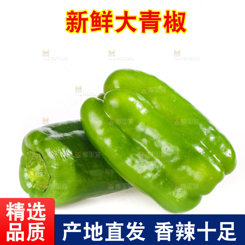 白底上的青椒