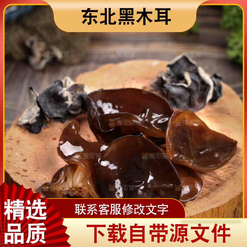 木底上的野生木耳