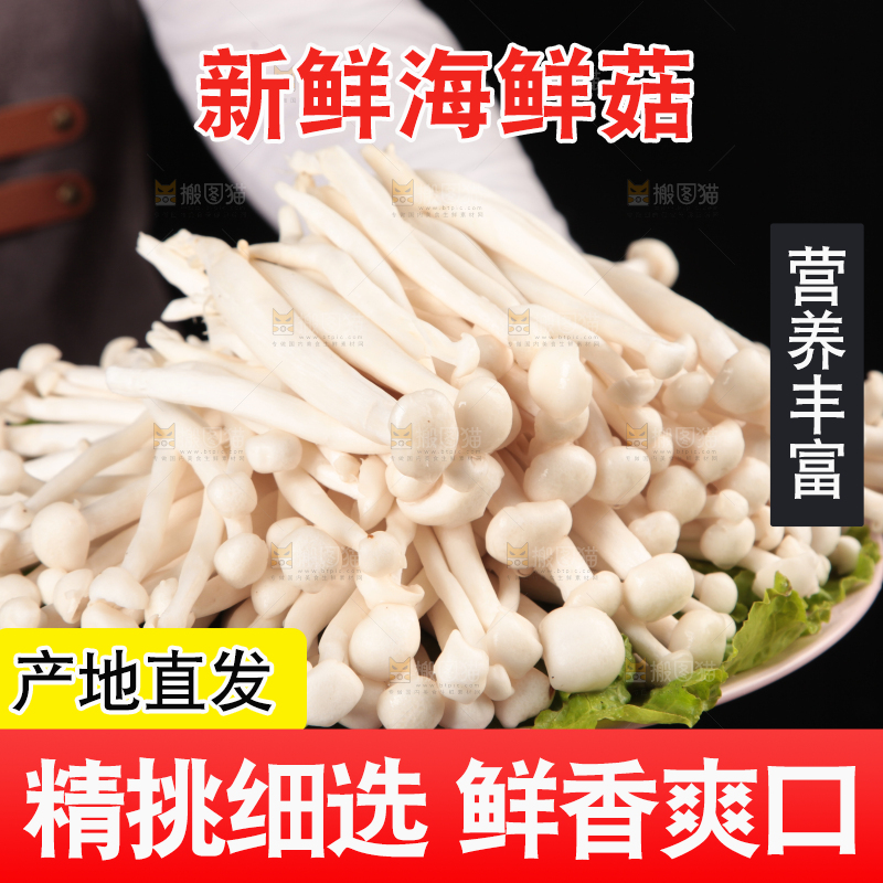 深底上的海鲜菇