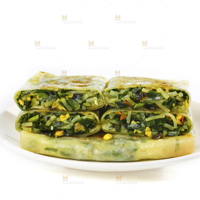 白底上的韭菜盒子