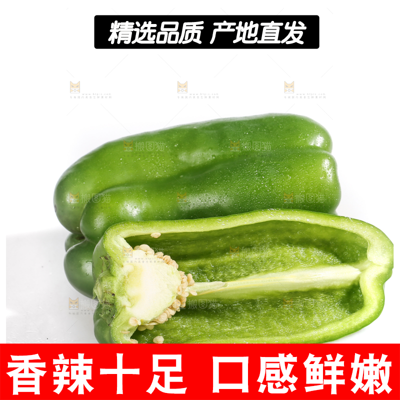 白底上的青椒