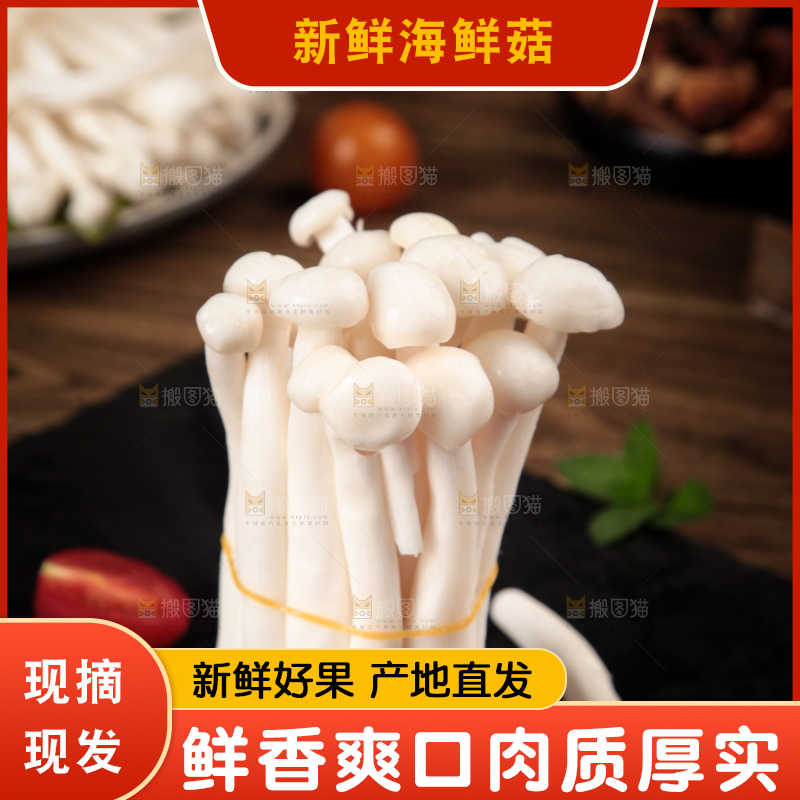 深底上的海鲜菇