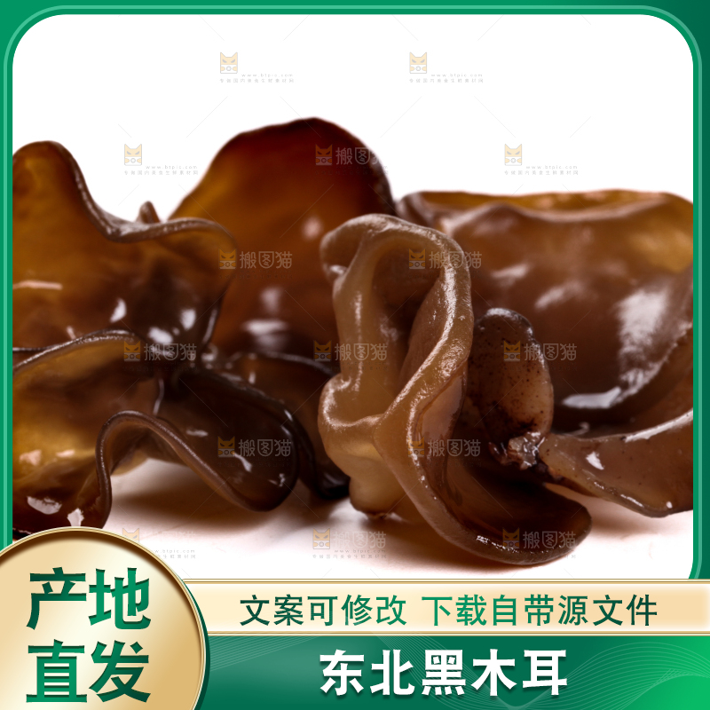 白底上的黑木耳