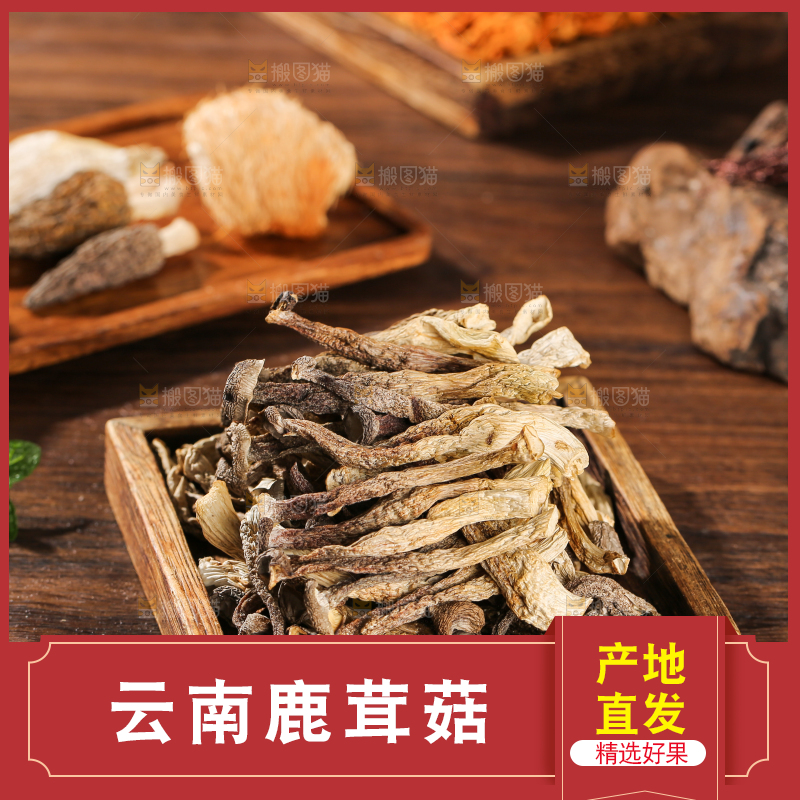 深底上的鹿茸菇