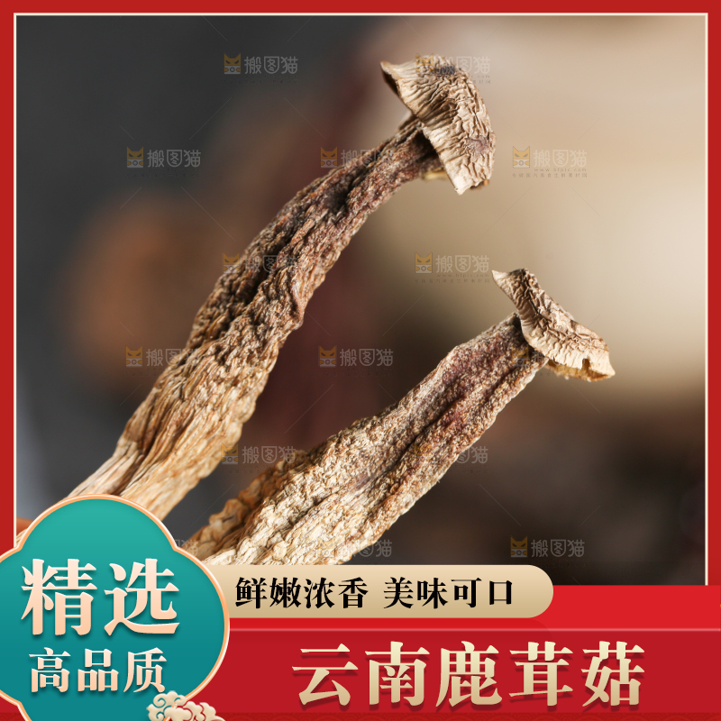 深底上的鹿茸菇
