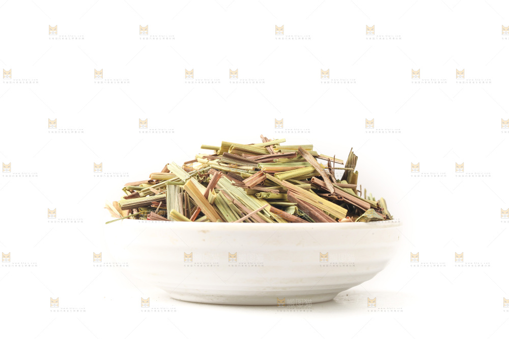 白底上的香茅草