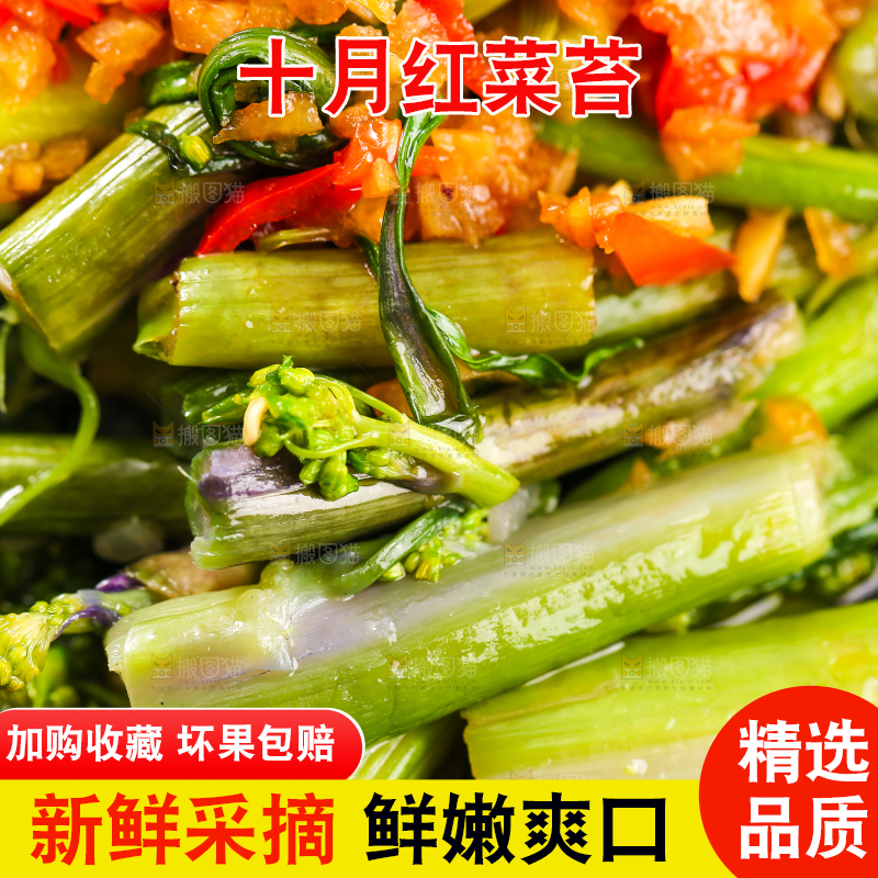 深底上的炒红菜苔