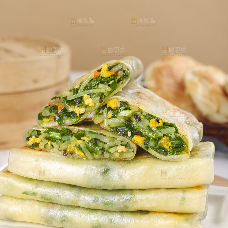 浅底上的韭菜盒子