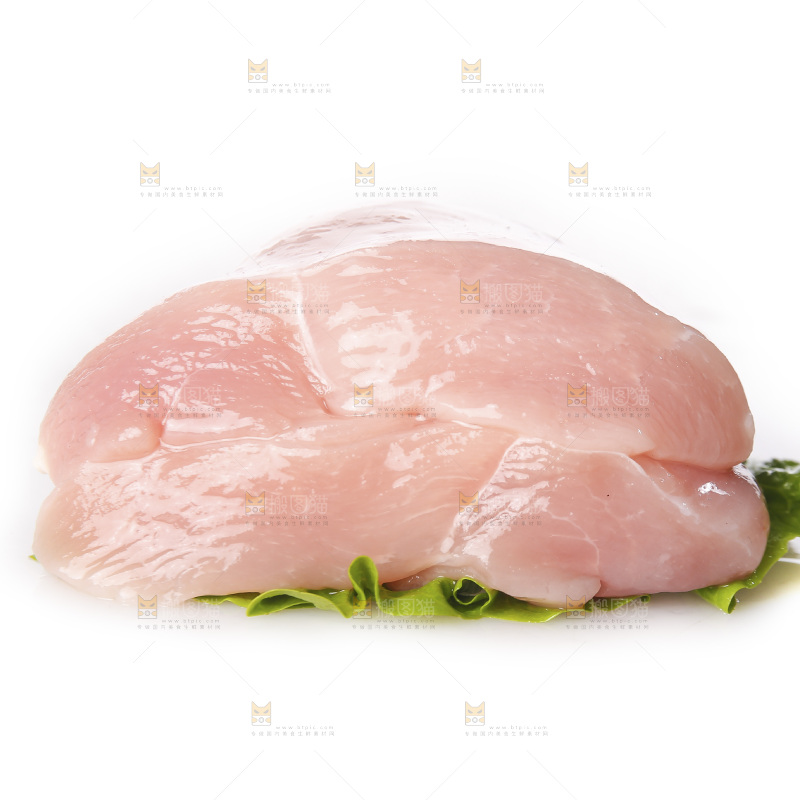 白底上的鸡胸肉