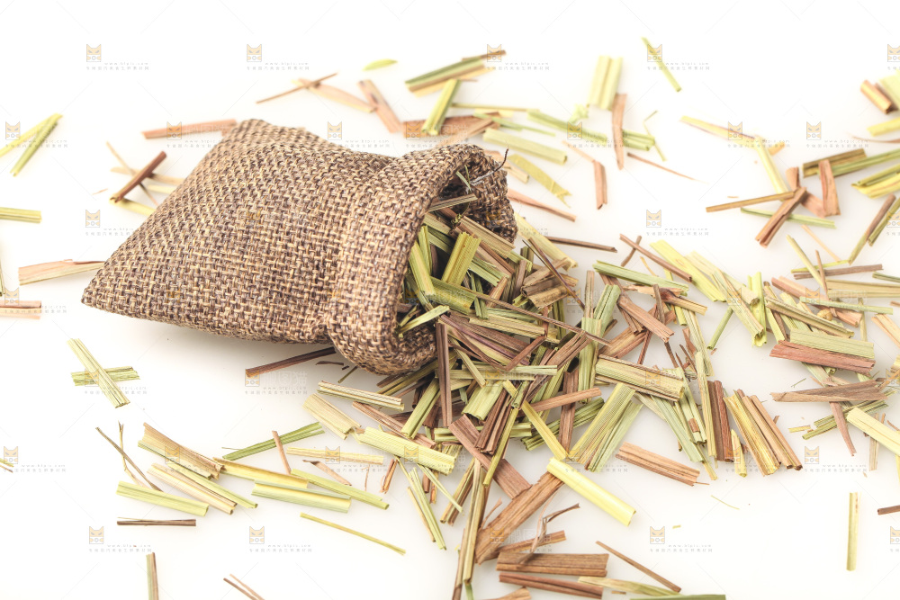 白底上的香茅草