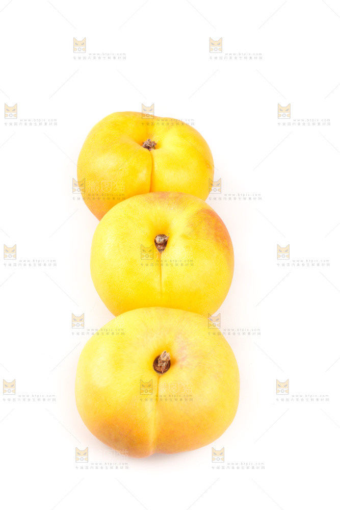 白底上的黄金油蟠桃