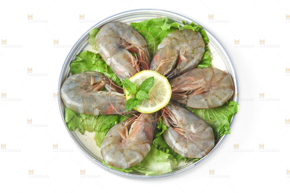 白底上的大虾