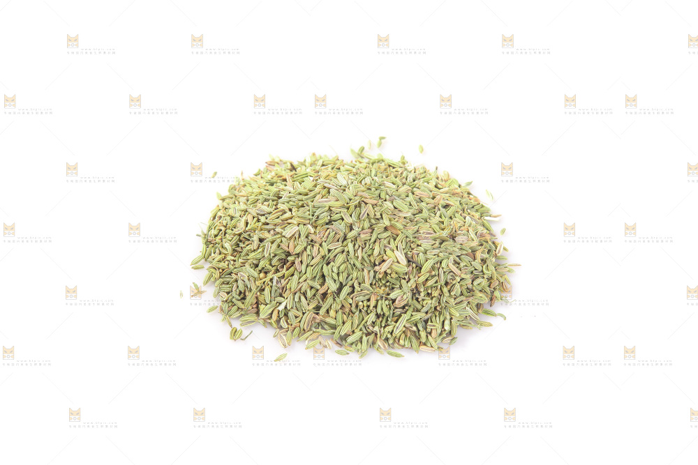 白底上的小茴香籽