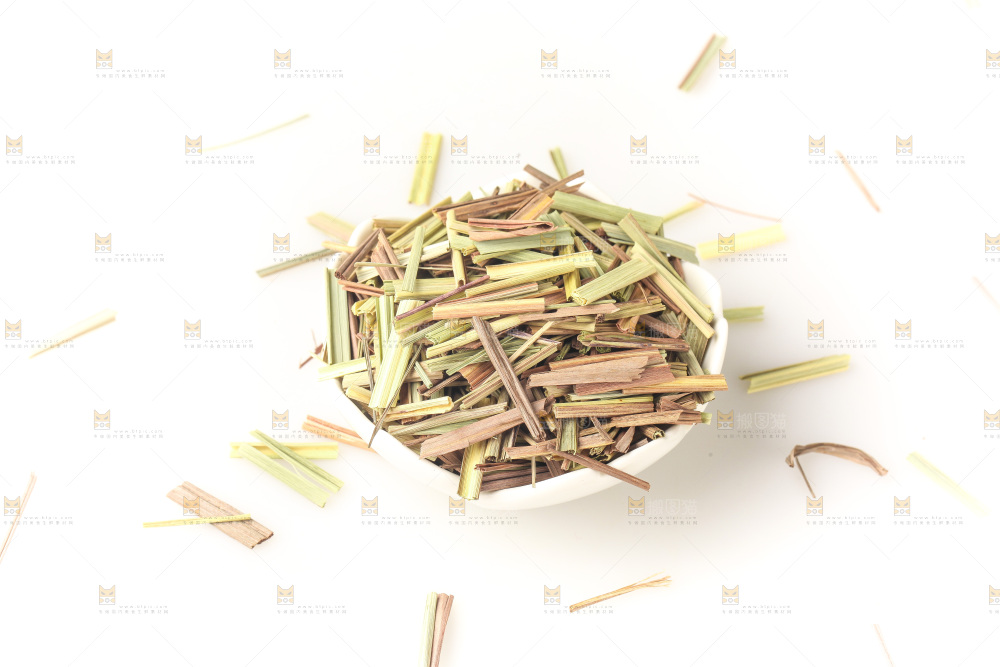 白底上的香茅草
