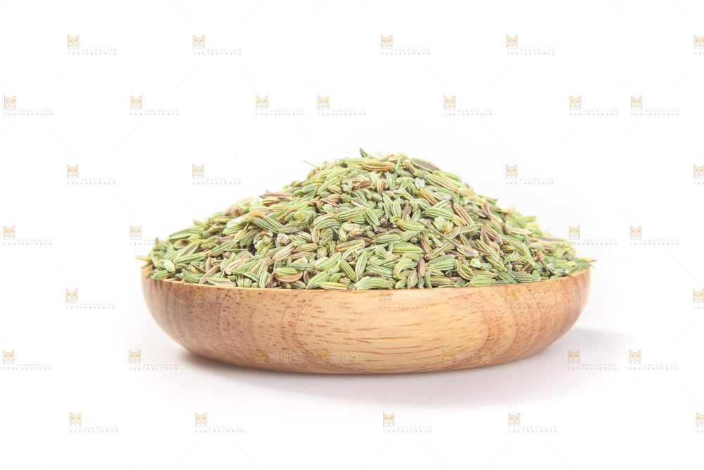 白底上的小茴香籽