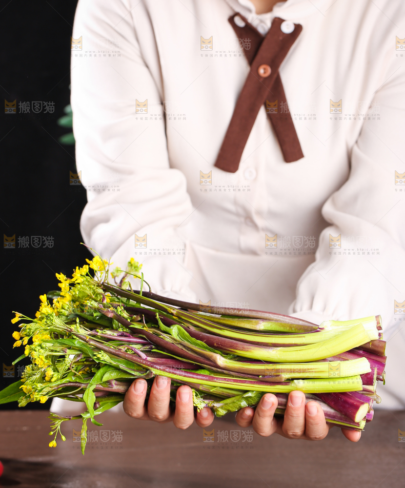 深底上的红菜苔