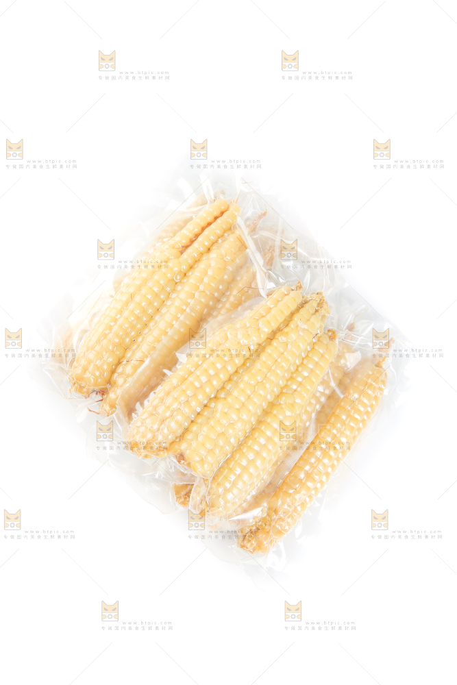 白底上的手指糯玉米