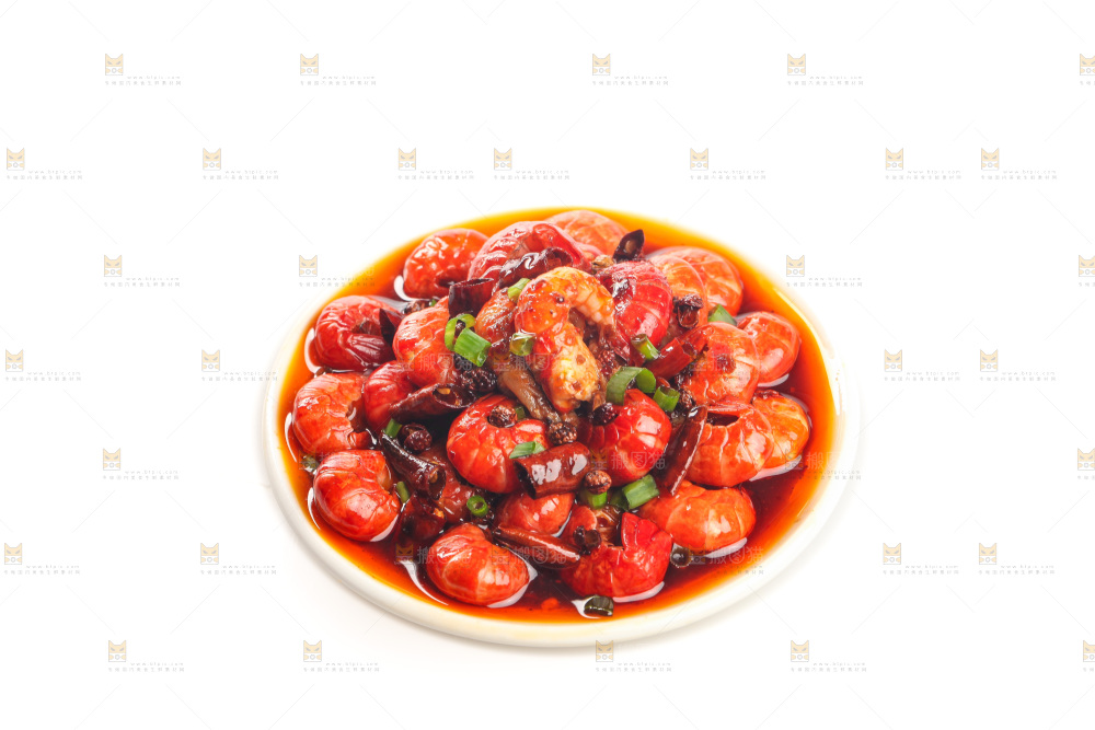 白底上的龙虾尾