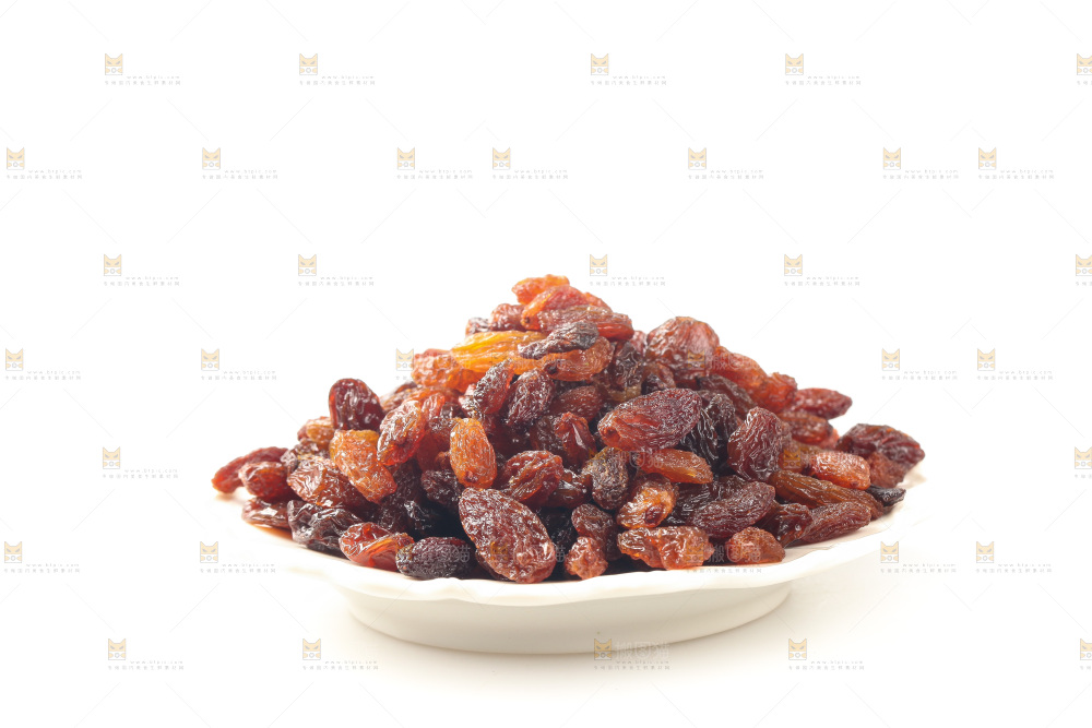 白底上的红玫瑰葡萄干