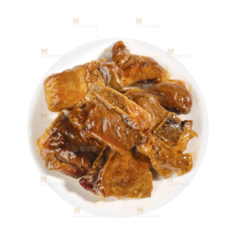 白底上的猪仔骨
