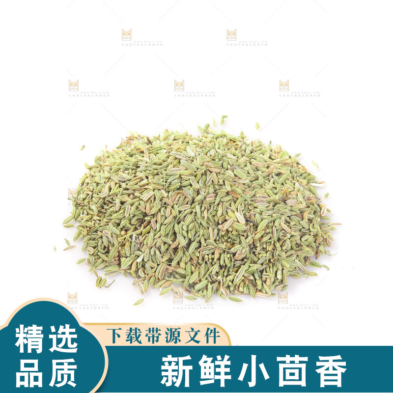 白底上的小茴香籽