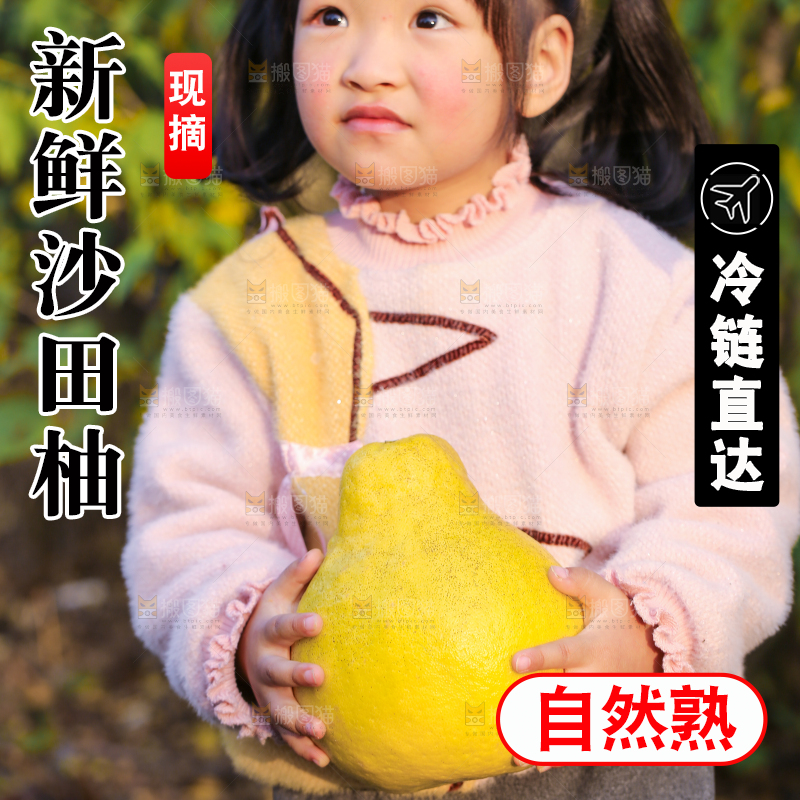 手里拿着沙田柚
