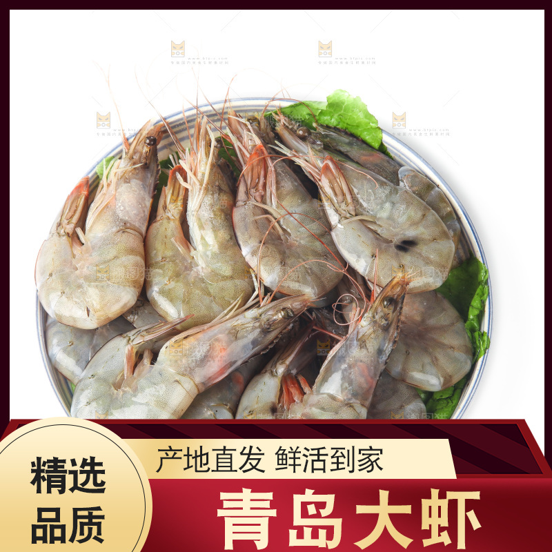 白底上的大虾