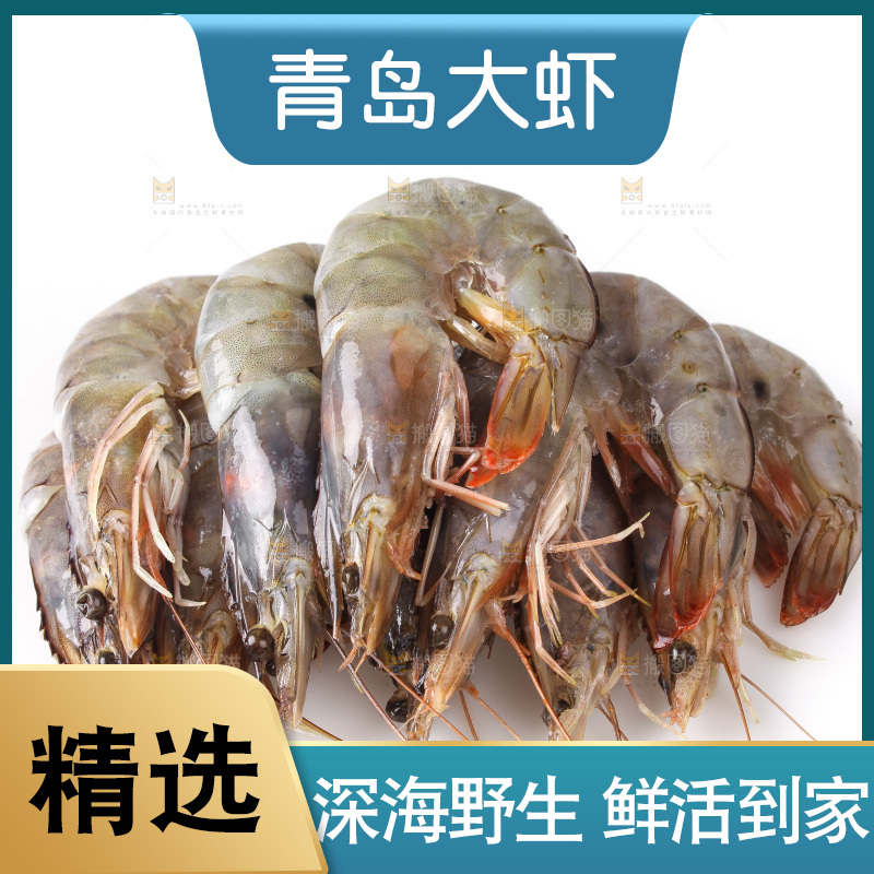 白底上的大虾