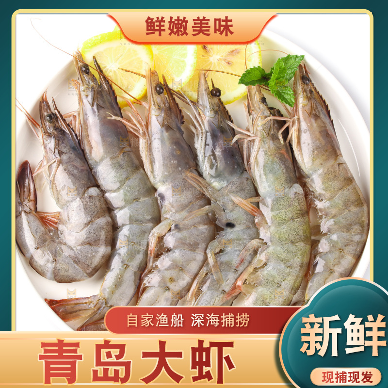 白底上的大虾