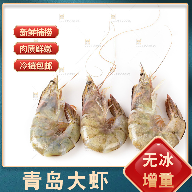 白底上的大虾