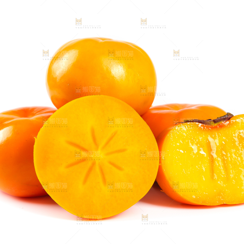白底上的脆柿