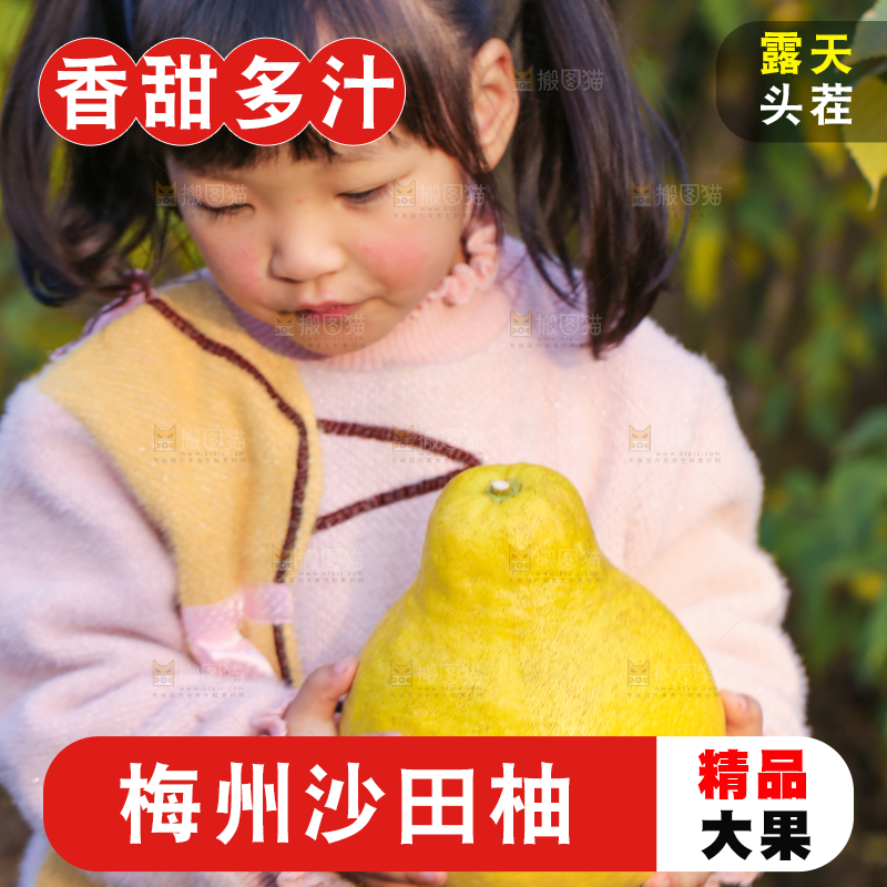 手里拿着沙田柚