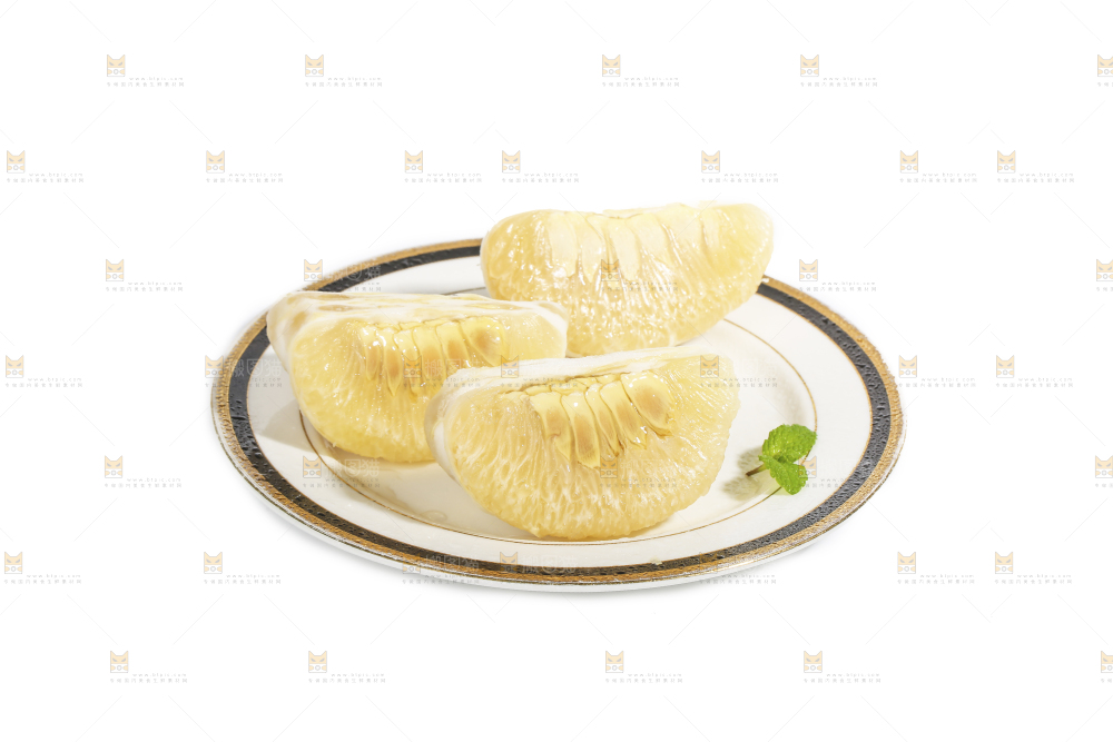 白底上的沙田柚