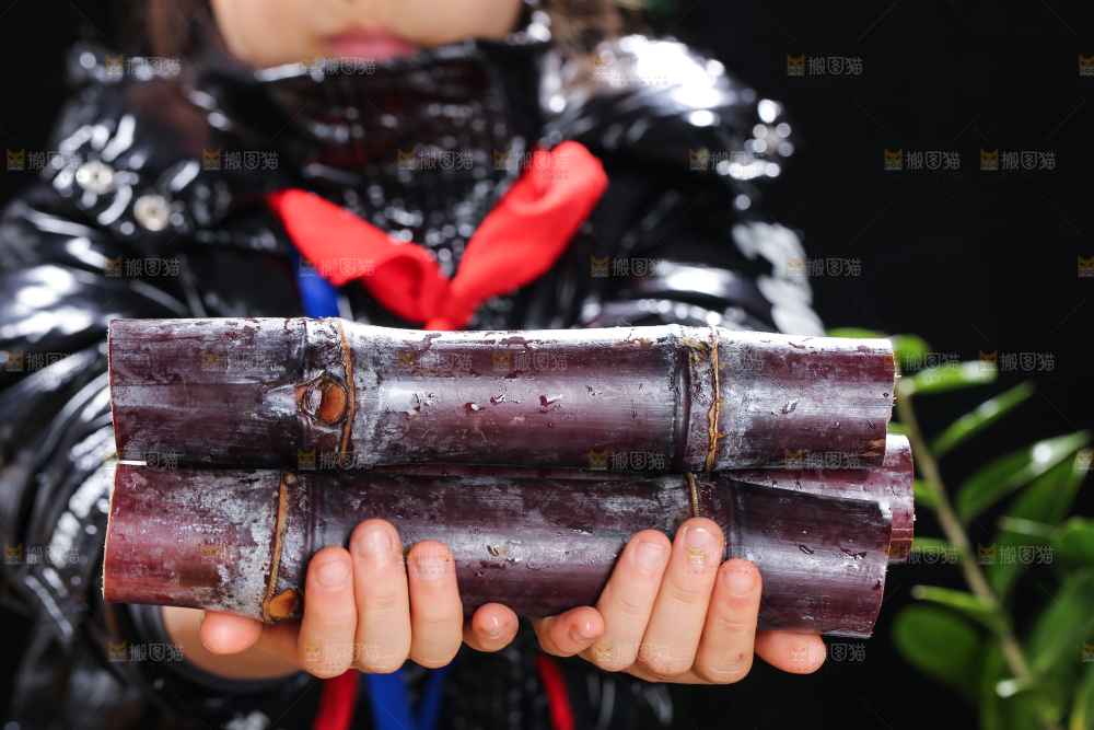 深底上的黑皮甘蔗