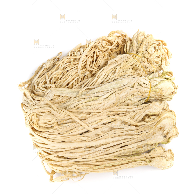 白底上的干萝卜条